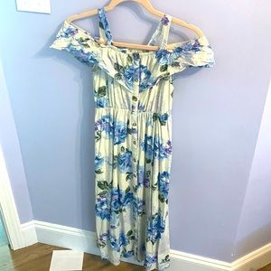 Girls size 10 long off the shoulder dress